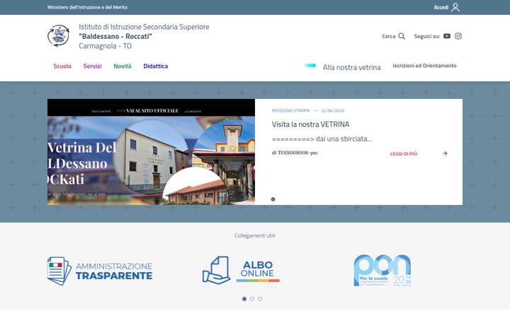 Screenshot of baldessanoroccati.edu.it