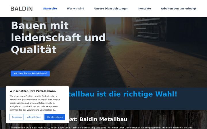 Screenshot of baldinmetallbau.de