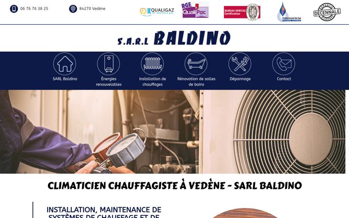 Screenshot of baldino-plombier-chauffagiste.fr