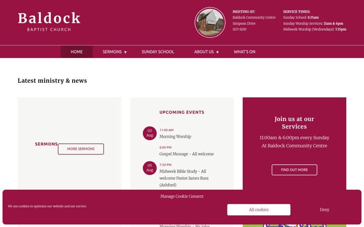 Screenshot of baldockbaptistchurch.org