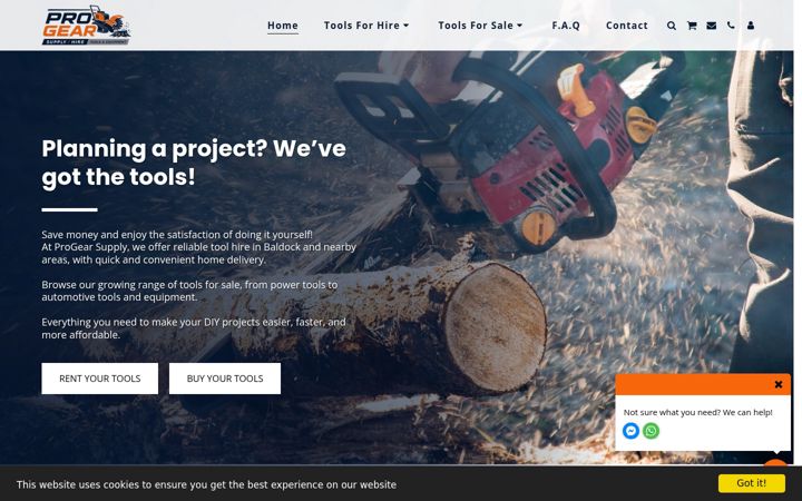 Screenshot ta' baldocktoolhire.co.uk