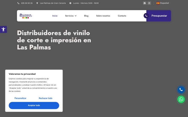 Screenshot of baldomocanarias.com