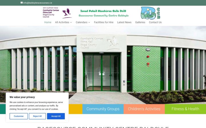 Screenshot of baldoyleracecoursecc.ie