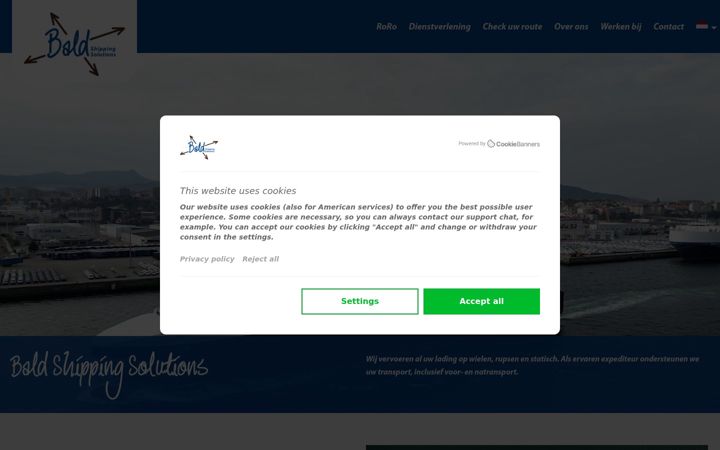 Screenshot of baldshipping.nl