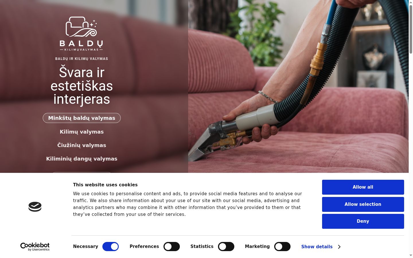 Screenshot del banner di consenso mostrato prima di qualsiasi interazione