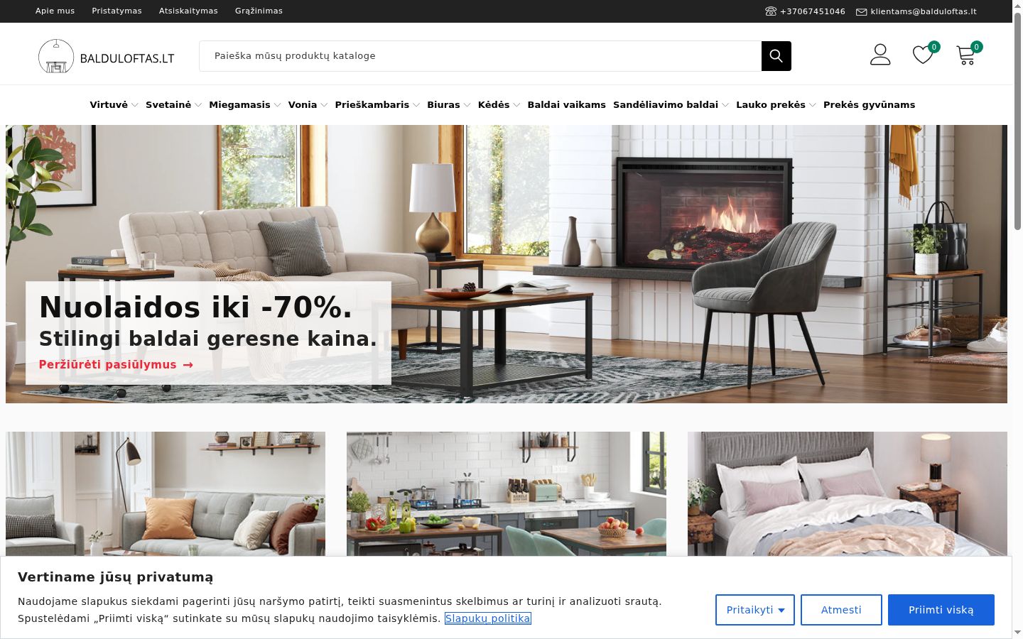 Skärmbild av samtyckesbannern som visades före någon interaktion
