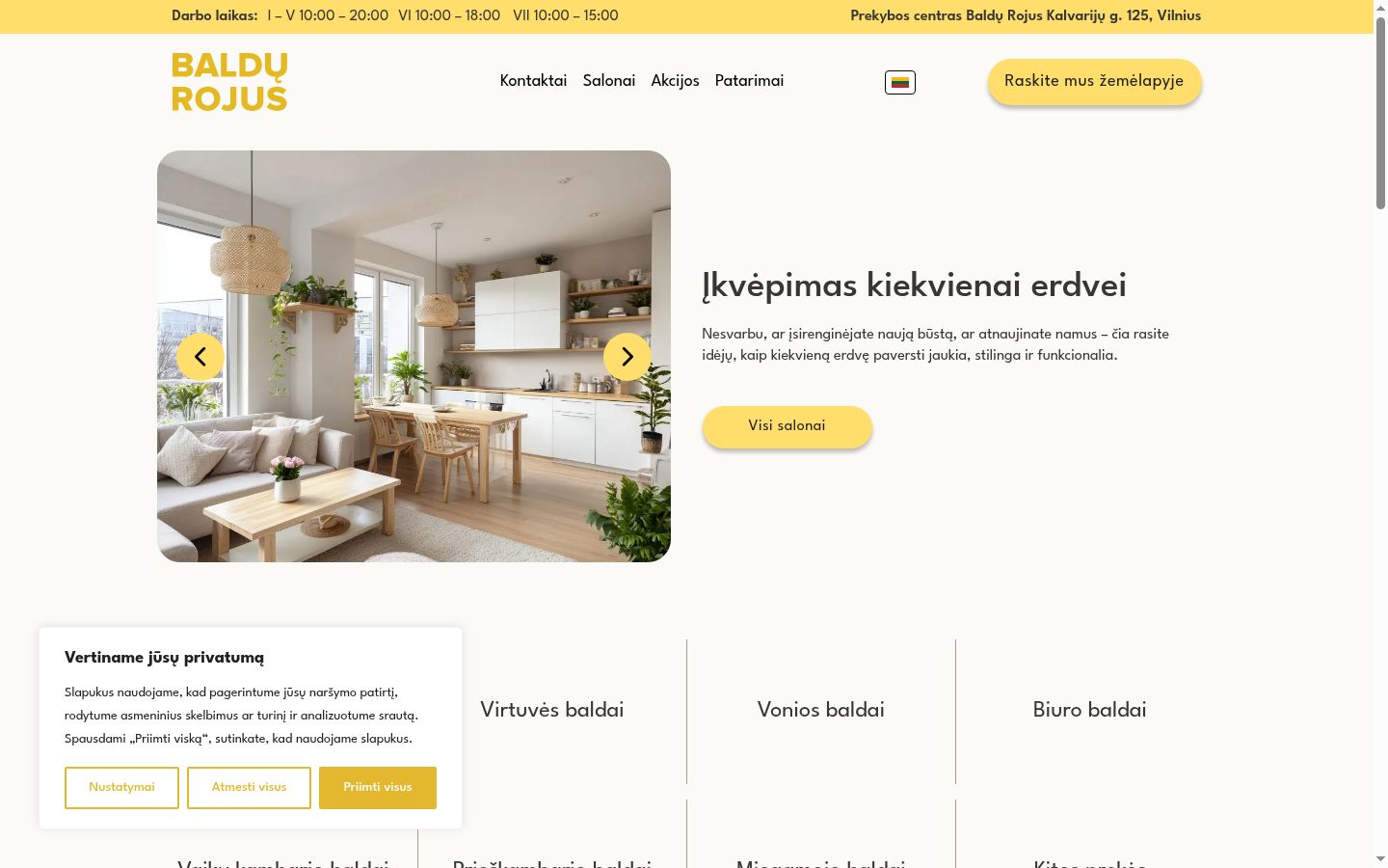 Skjermbilde av samtykkebanneret slik det vises før noen interaksjon