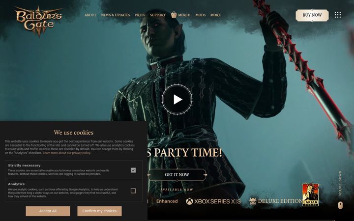 Screenshot of baldursgate3.game