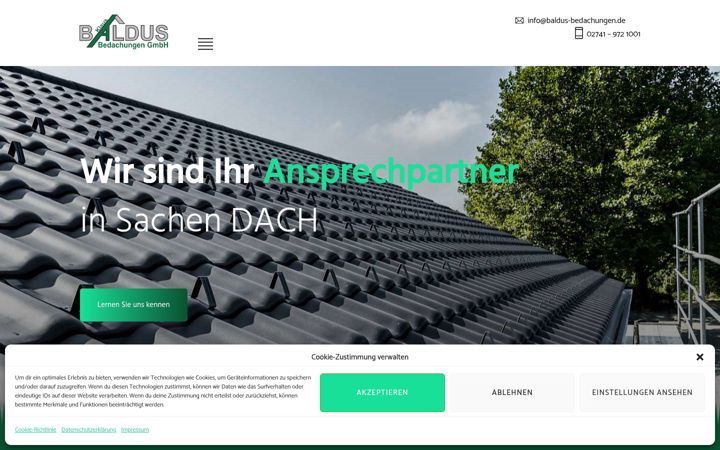 Screenshot of baldus-bedachungen.de