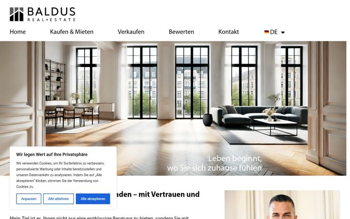 Screenshot of baldus-realestate.de