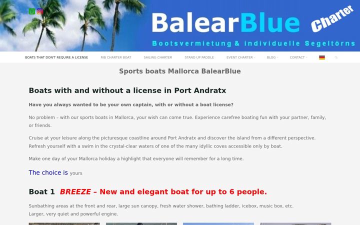 Screenshot of balearblue.com