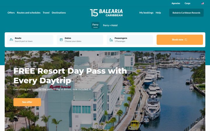 Screenshot of baleariacaribbean.com