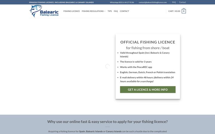 Screenshot of balearicfishinglicence.com