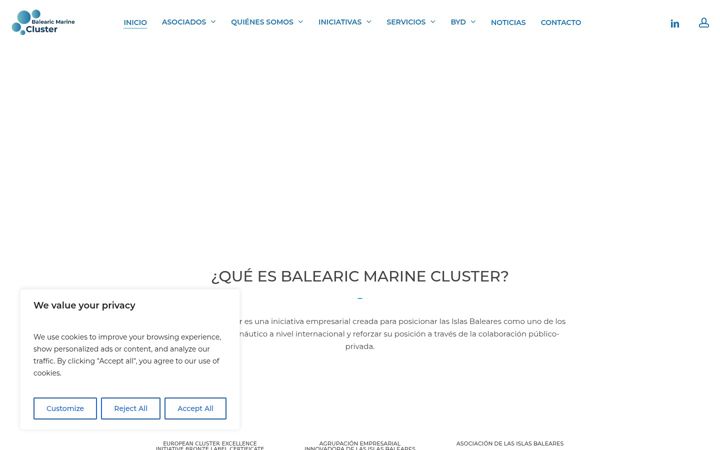 Screenshot of balearicmarinecluster.com