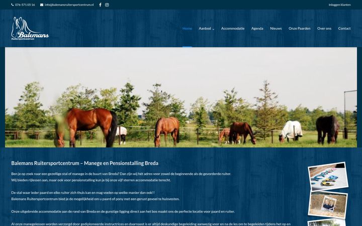 Screenshot of balemansruitersportcentrum.nl