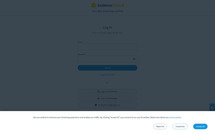 Screenshot di balena-cloud.com