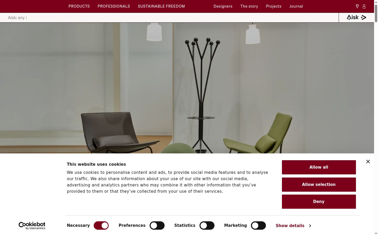 Screenshot of the consent banner shown before any interaction