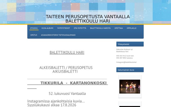 Screenshot of balettikouluhari.net