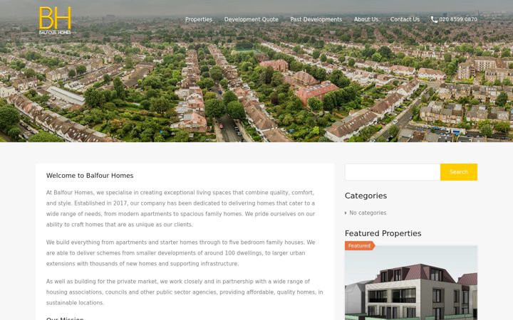 Screenshot of balfour-homes.com