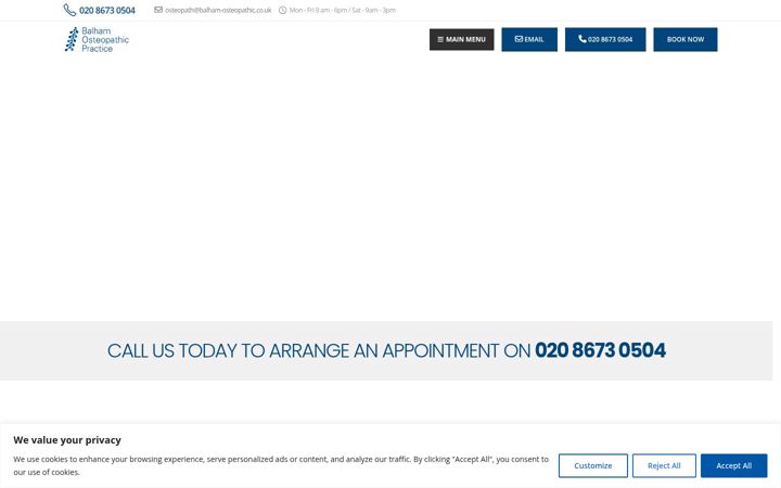 Skärmbild av balham-osteopathic.co.uk