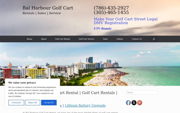 Screenshot of balharbourgolfcart.com