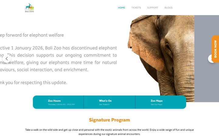 Screenshot of bali-zoo.com