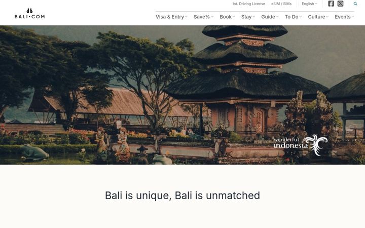 Screenshot of bali.com