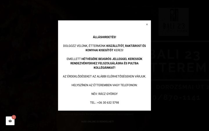 Screenshot of bali23.hu