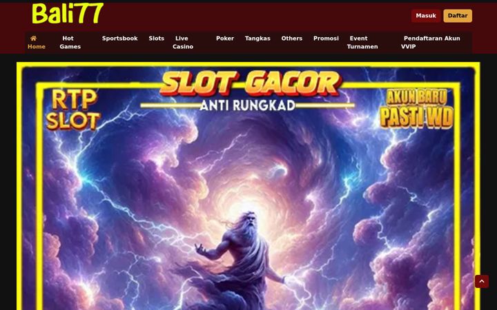 Screenshot of bali77slot.com