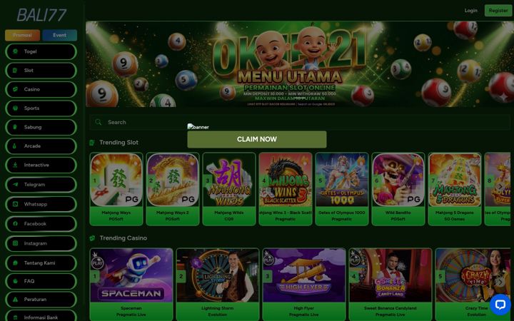 Screenshot of bali77slot.org