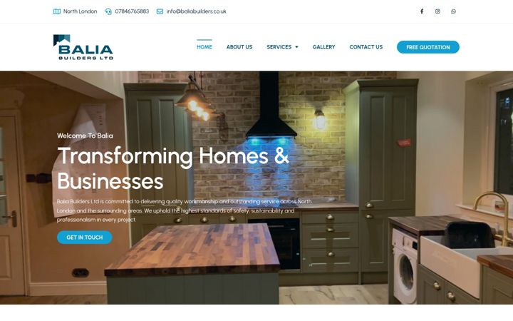 Screenshot of baliabuilders.co.uk