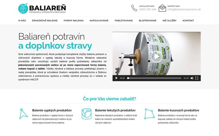Screenshot of baliarenpotravin.sk
