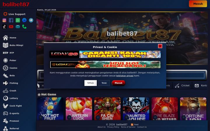 Екранна снимка на balibet87.net