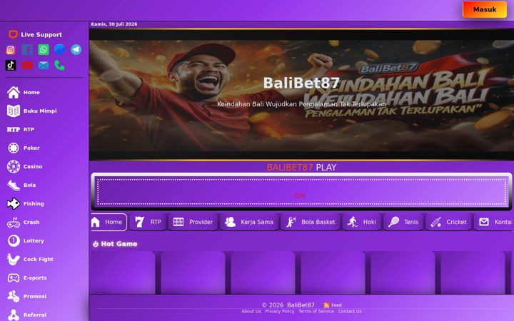 Screenshot of balibet87.org