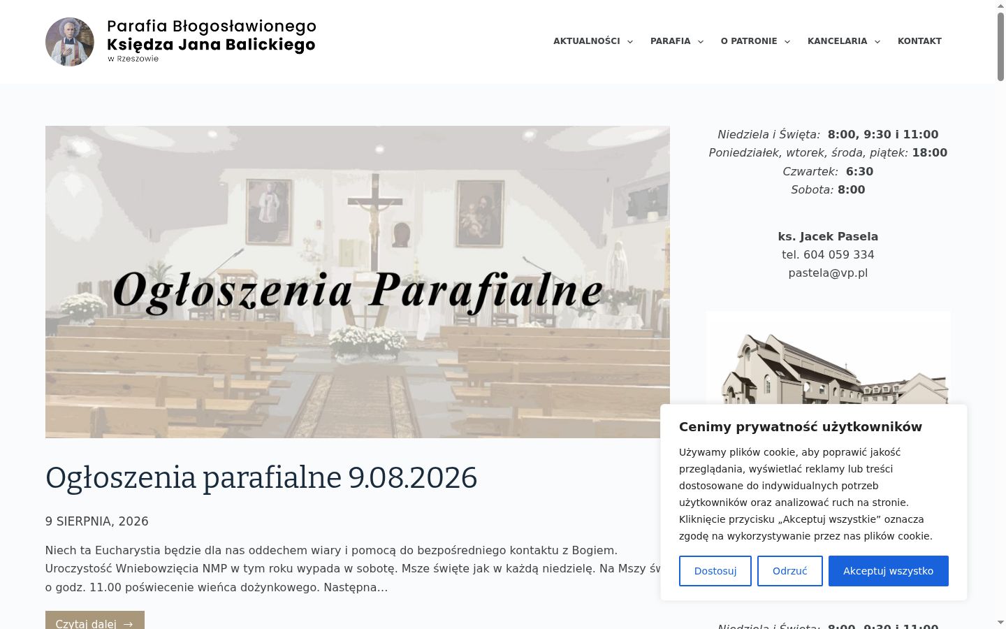 Zrzut ekranu banera zgody wyświetlanego przed jakąkolwiek interakcją