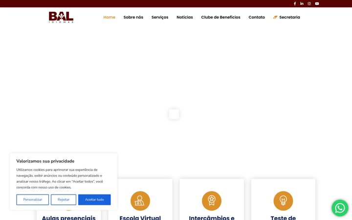 Екранна снимка на balidiomas.com.br