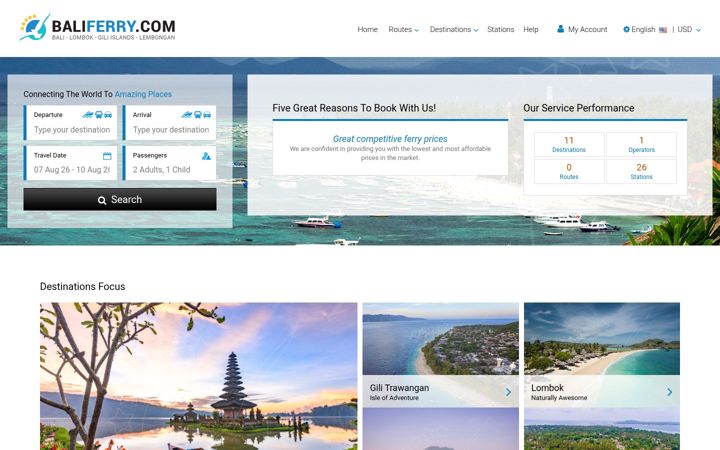Screenshot of baliferry.com