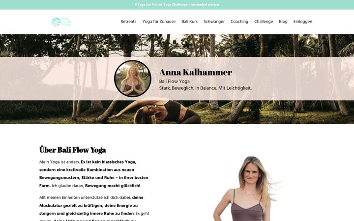 Screenshot of baliflowyoga.com