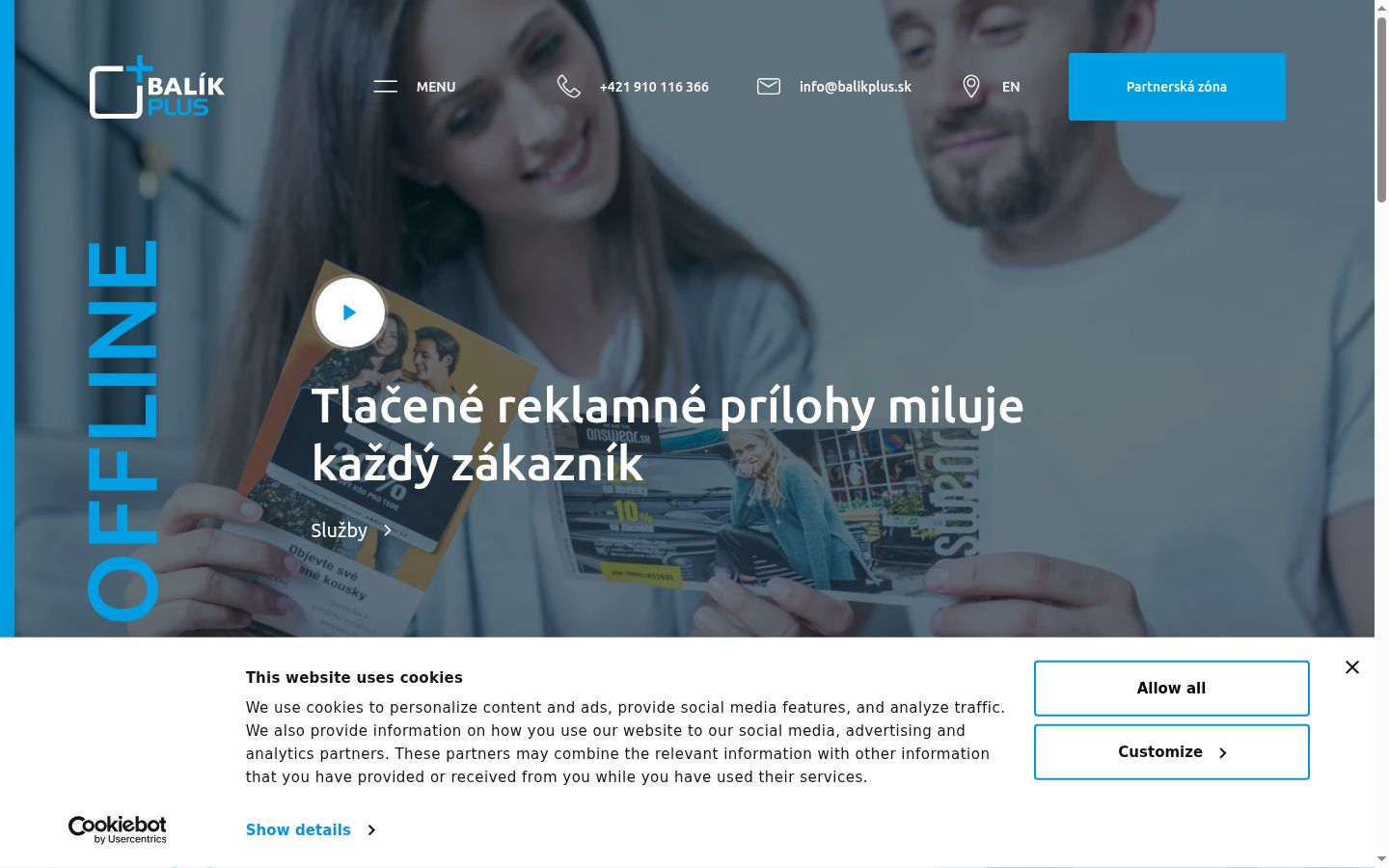 Snímek obrazovky baneru souhlasu zobrazeného před jakoukoli interakcí
