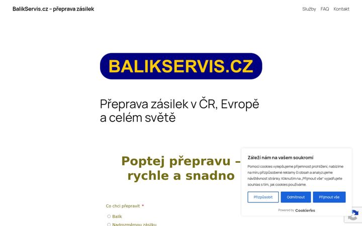 Screenshot of balikservis.cz