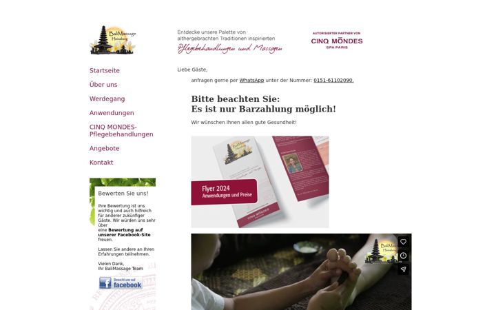 Екранна снимка на balimassage-heinsberg.de