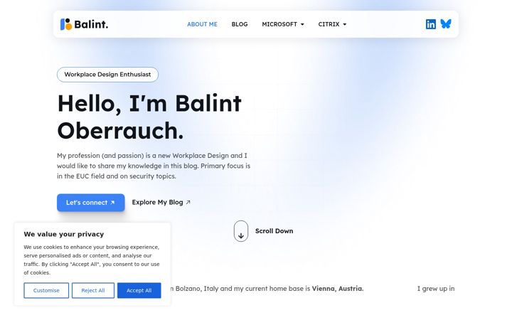 Screenshot of balintoberrauch.com