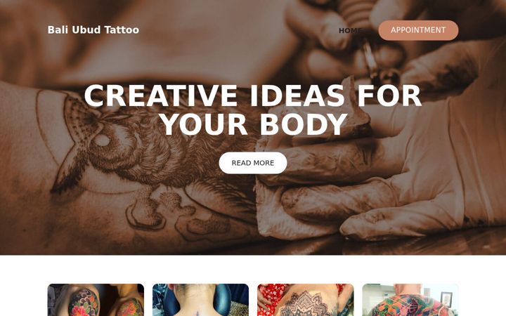 Screenshot of baliubudtattoo.com