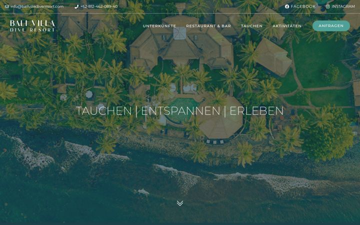 Screenshot of balivilladiveresort.com