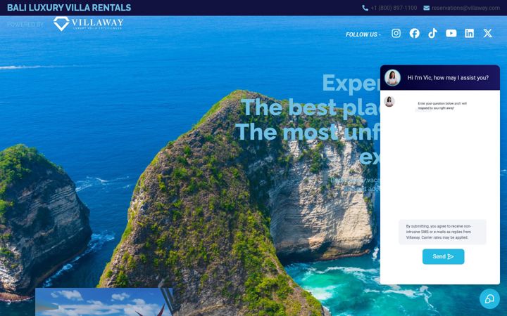 Screenshot of balivillasluxuryrentals.com