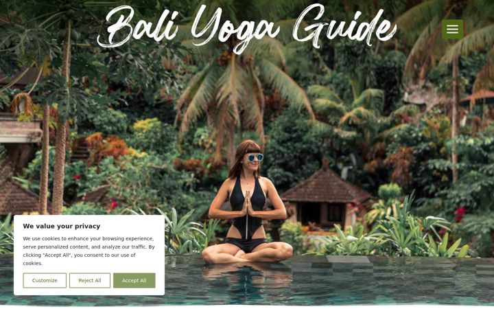 Screenshot of baliyogaguide.com