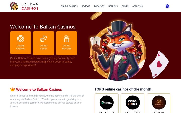 Screenshot of balkan-casinos.com