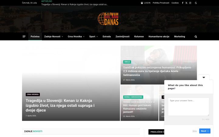 Screenshot of balkan-danas.com