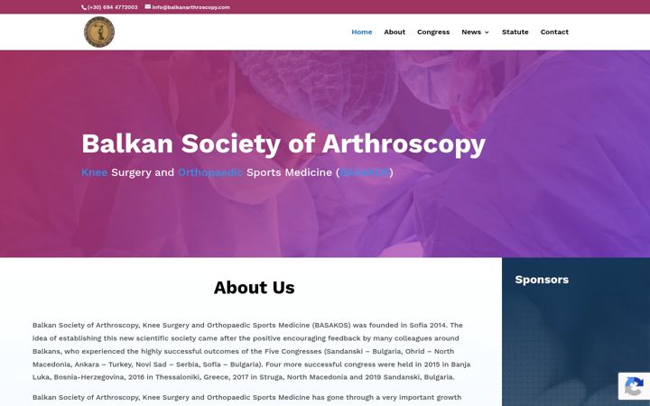 Screenshot of balkanarthroscopy.com