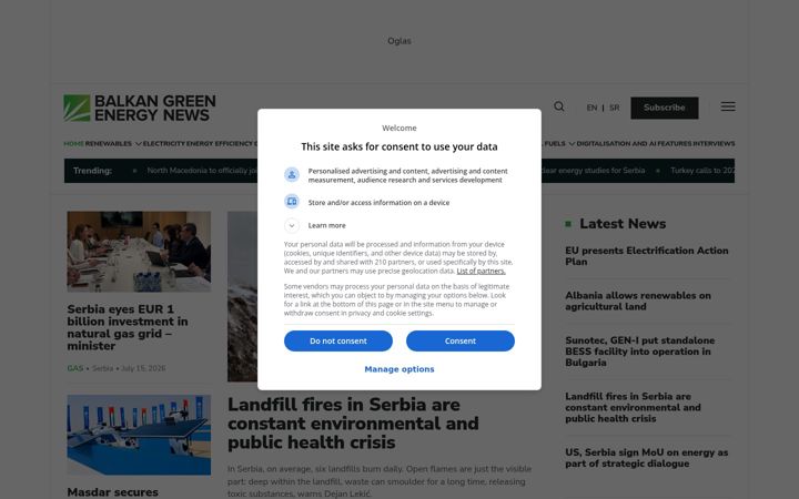 Screenshot of balkangreenenergynews.com